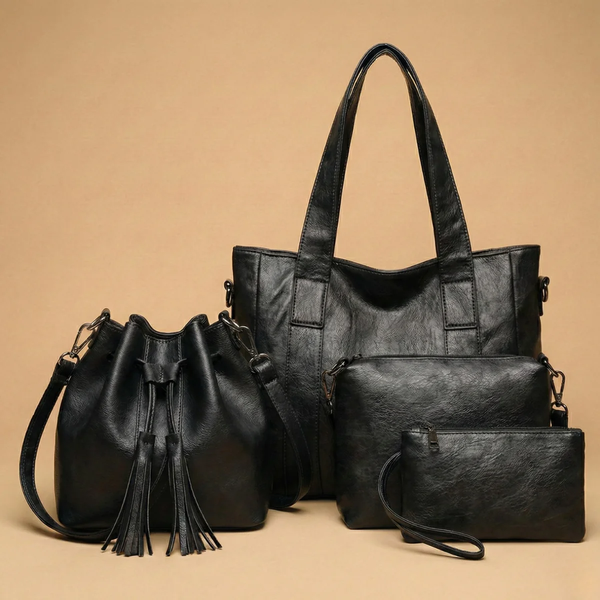 Leve 4 Pague 1: Kit Bolsa Feminina de Couro Legítimo + Brinde Exclusivo - Image 3
